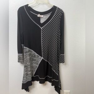 Pretty Woman 3/4 Length Sleeve Blouse 1X NWOT